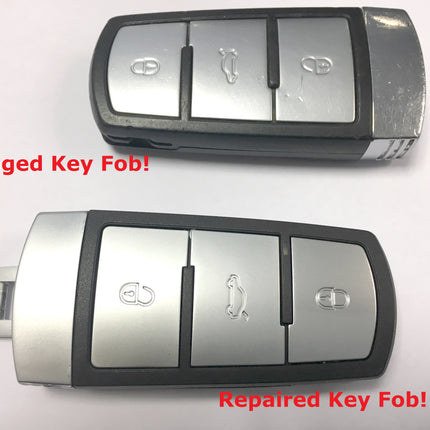 Repair service for VW Volkswagen Passat B6 B7 CC 3 button remote key fob 2006 - 2014