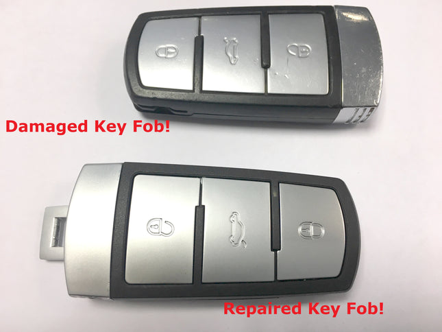 Repair service for VW Volkswagen Passat B6 B7 CC 3 button remote key fob 2005 2006 2007 2008 2009 2010 2011 2012 2013 2014 2015