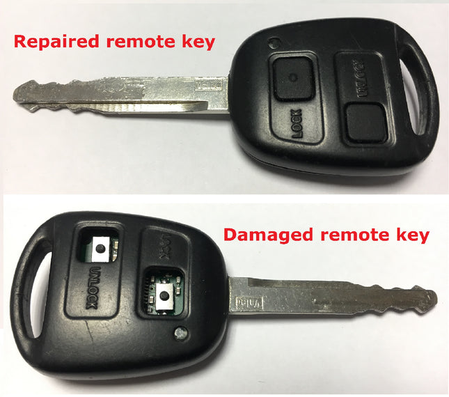 Repair service for Toyota 2 button remote key Avensis Corolla Rav4 MR2 Yaris