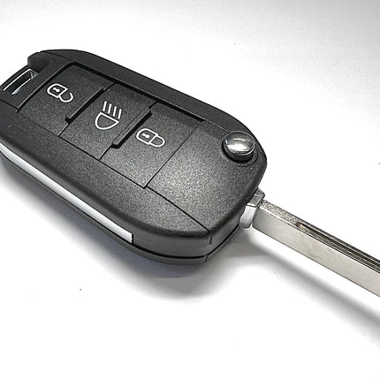 RFC 3 button flip key case for Peugeot 208 remote fob 2012 2013 2014 2015 2016 2017 HU83