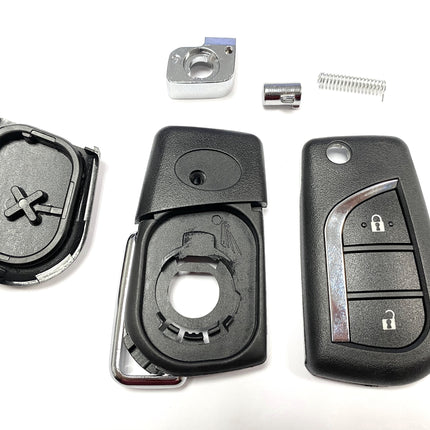 RFC 2 button flip key case for Toyota Aygo 2014 - 2021 remote fob