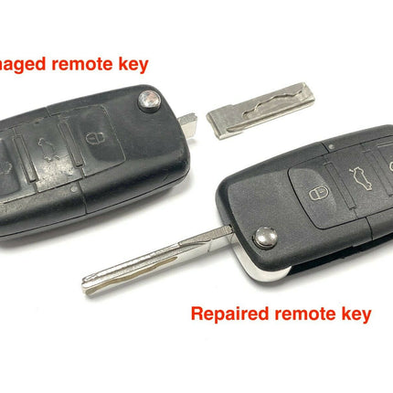 Repair refurbishment service for VW Volkswagen Caddy 2k 3 button remote flip key 2003 - 2010