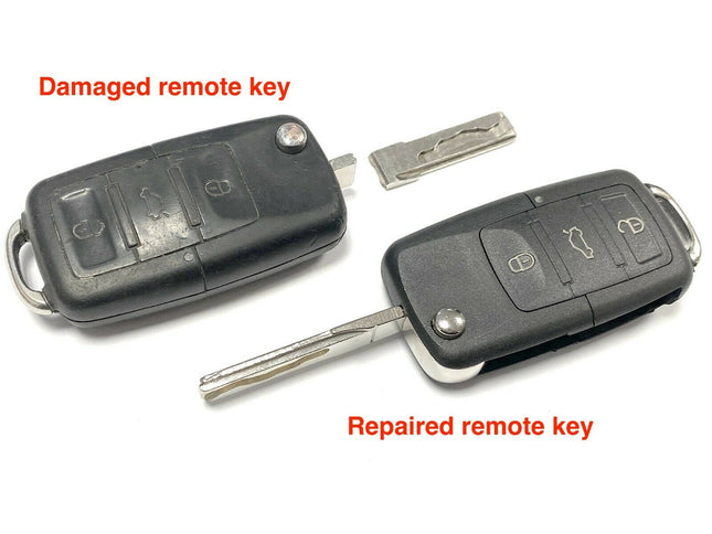 Repair service for VW Volkswagen Polo 9N 3 button remote flip key 2003 2004 2005 2006 2007 2008 2009