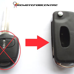 2 button flip key case upgrade for Mitsubishi Outlander Shogun Lancer remote key - left groove blade