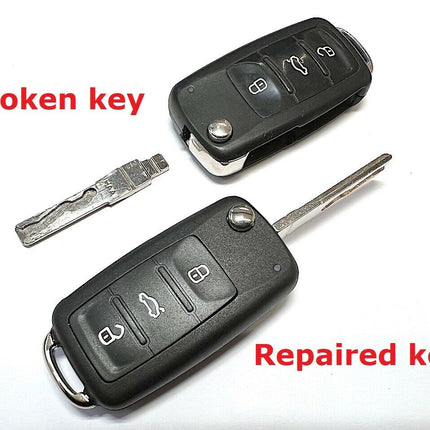 Repair refurbishment service for VW Volkswagen Polo 6R 2009 - 2014 3 button remote flip key