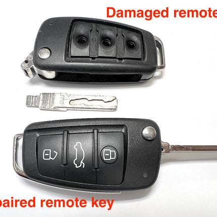 Repair service for Audi A1 A3 A4 A6 A8 TT Q7 3 button remote flip key