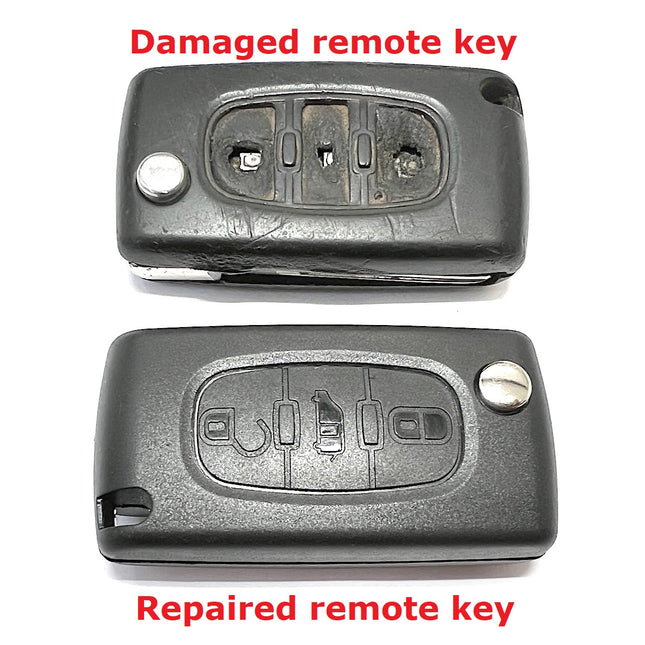 Repair service for Citroen Berlingo Dispatch van 3 button remote flip key 2008 2009 2010 2011 2012 2013 2014 2015 2016 2017 2018