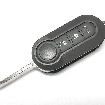 RFC 3 button flip key case for Fiat 500 remote fob 2007 2008 2009 2010 2011 2012 2013 2014 2015 2016 2017 2018 2019 2020 SIP22 key blade