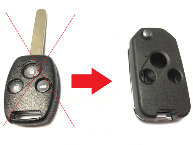 3 button flip key case upgrade for Honda Accord Civic Jazz  CRV remote key