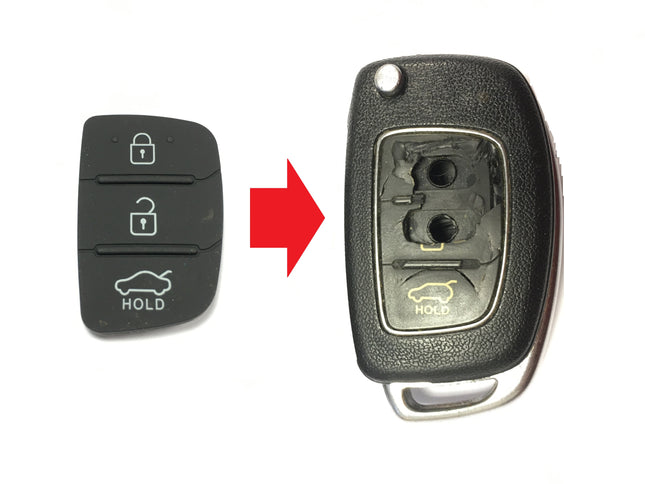 RFC 3 button rubber pad for Hyundai I10 I20 I40 IX35 Tucson remote key