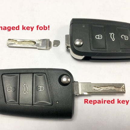 Repair service for VW Volkswagen Golf MK7 remote flip key 2013 2014 2015 2016 2017 2018 2019 2020 2020