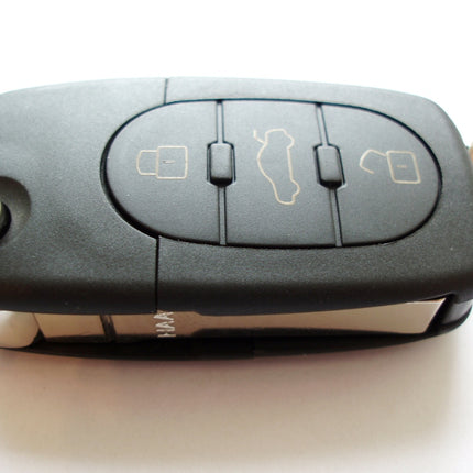 RFC 3 button flip key case for Audi A6 C5 remote fob 2002 2003 2004 HU66 CR2032 version