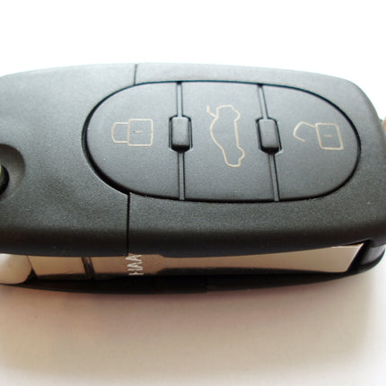 RFC 3 button flip key case for Audi  A2 A4 B5 remote fob 2002 2003 2004 2005 HU66 CR2032 version