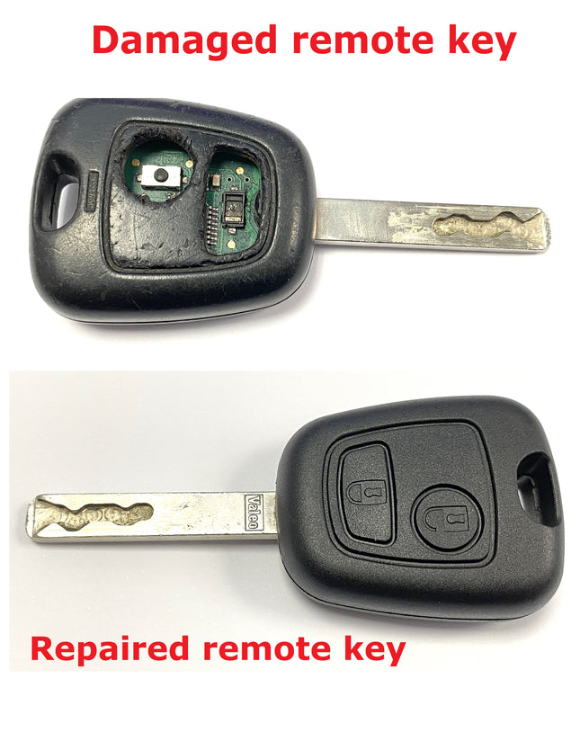 Repair service for Toyota Aygo 2 button remote key fob 2005 2006 2007 2008 2009 2010 2011 2012 2013 2014 models