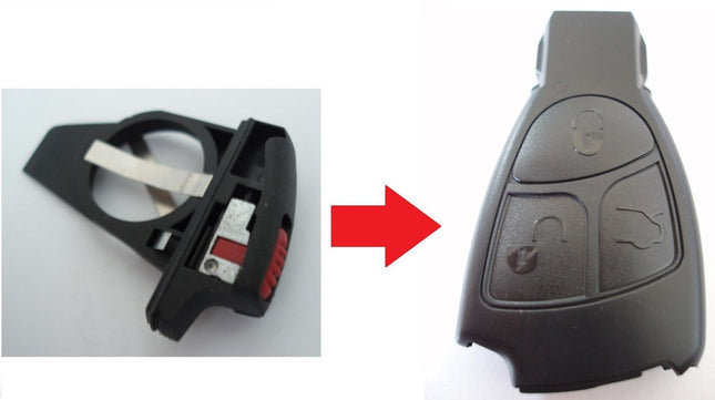 RFC battery case holder for Mercedes 2 or 3 button remote fob A B C E S SLK Class Sprinter Vito 1999 - 2007
