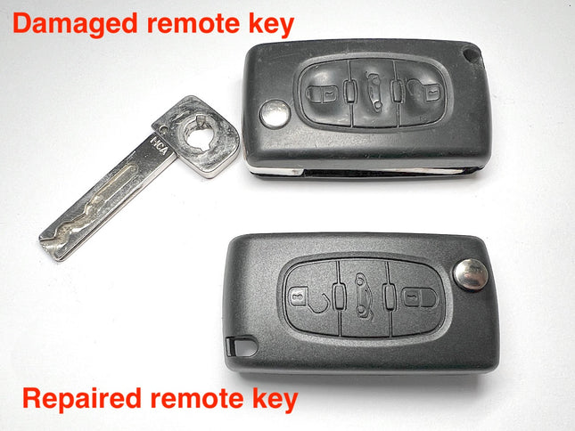 Repair service for Citroen C4 Picasso 3 button remote flip key 2007 2008 2009 2010 2011 2012 2013 2014